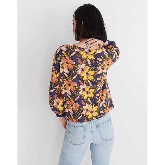 Mile(s) By Madewell Island Magnolias Jacquard Sweatshirt Size XL - Picture 2 of 6